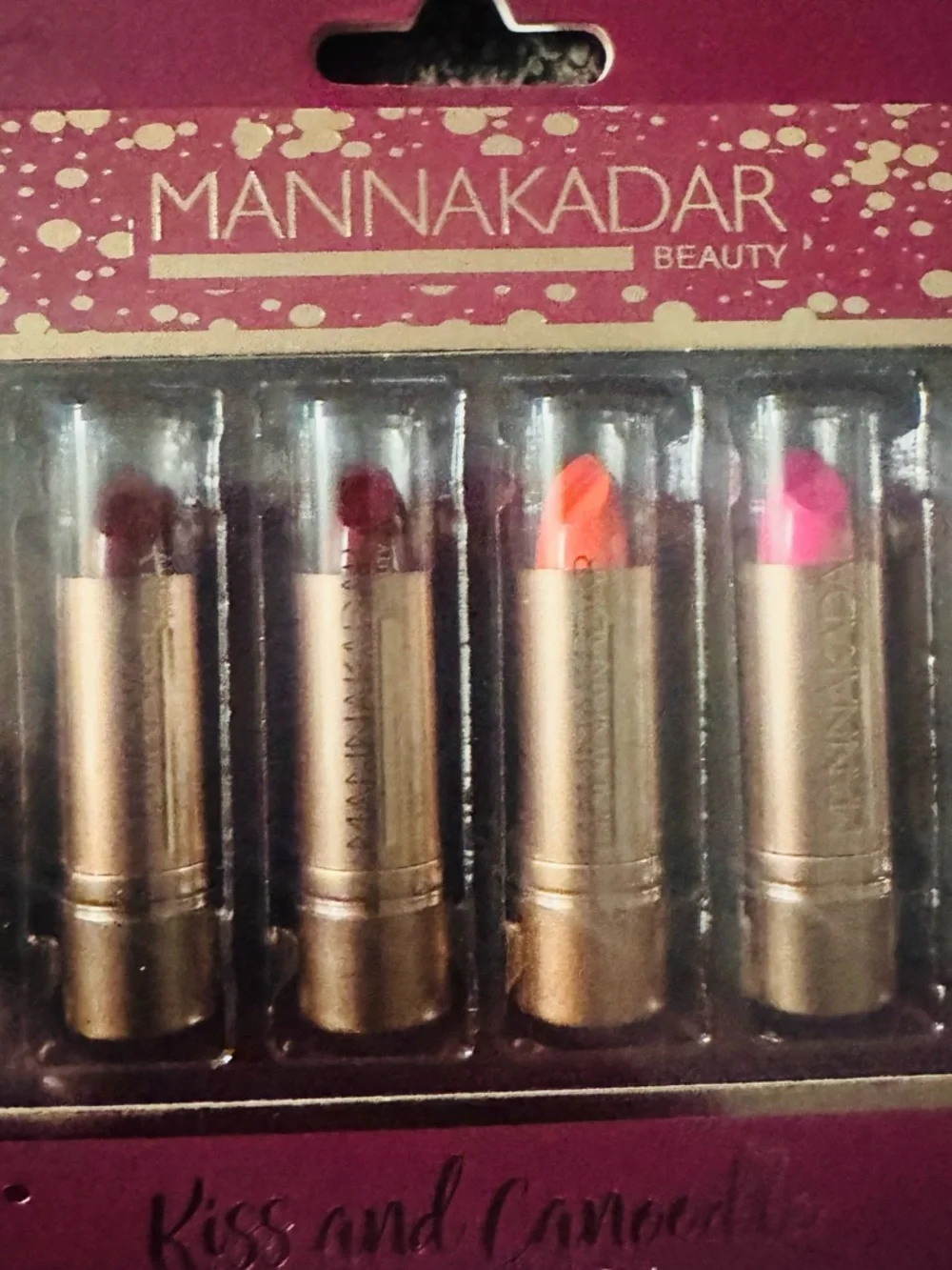Manna Kadar Beauty Kiss and Canoodle 10 Pc Red Pink Lipstick Set, NWT - Picture 2 of 8